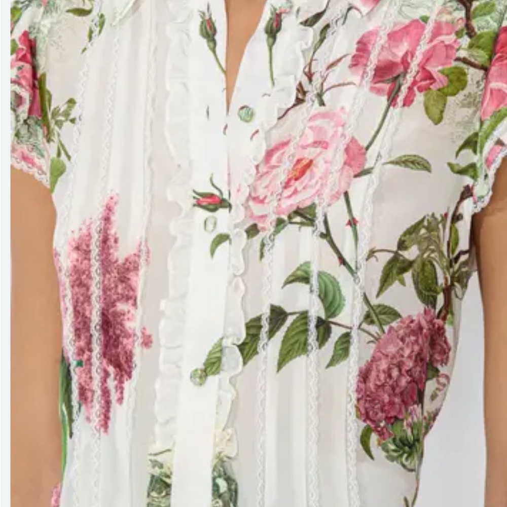 Alice + Olivia Floral Ruffle Blouse